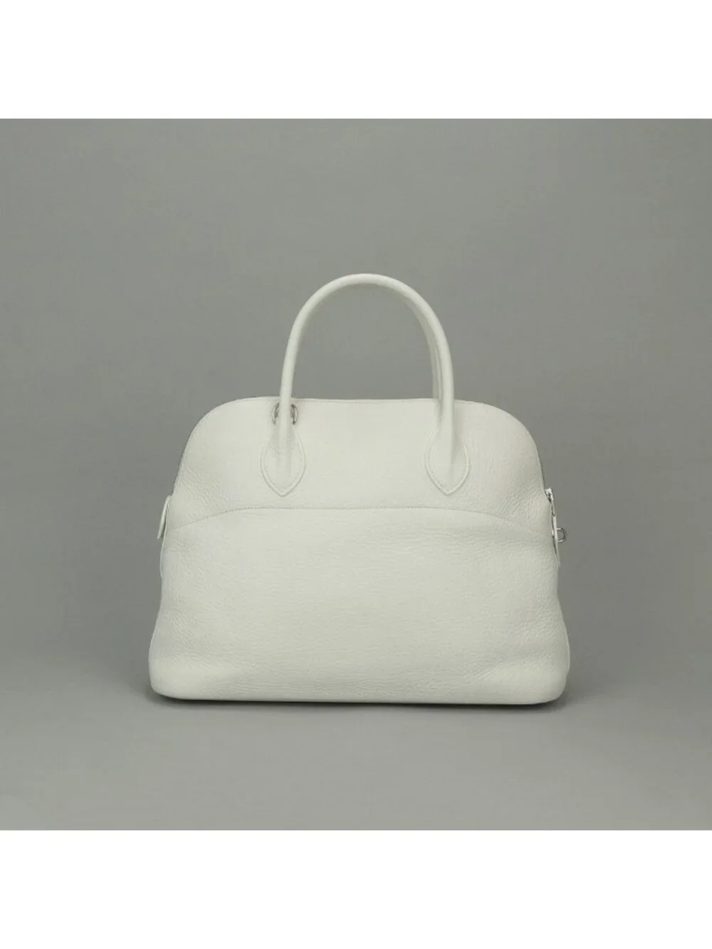 Hermes Bolide 35 Tote Shoulder Bag Fjord White Silver